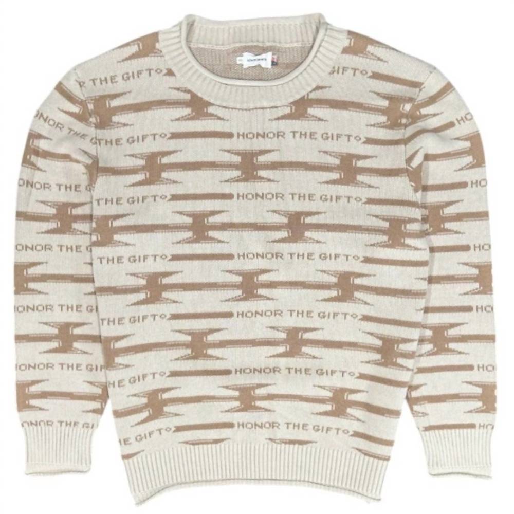 NEW HONOR THE GIFT men's h wire knit sweater in bone